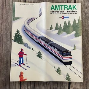 Vintage Amtrak National Train Timetables Booklet Brochure 1987 Through 1988